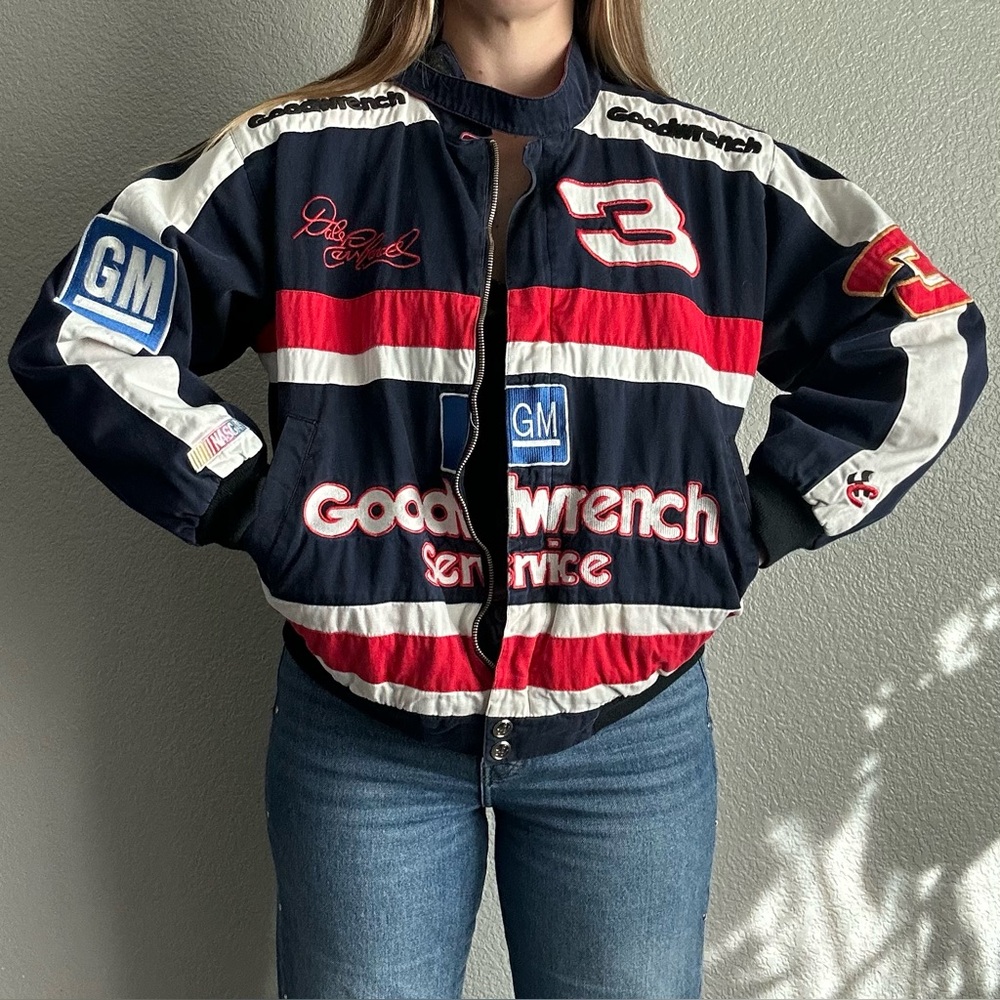 Vintage Jacket NASCAR #3 Dale Earnhardt Sr. Chase Racing Zip Up Coat Sz Medium